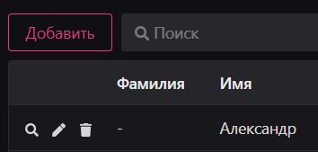 Создание и редактирование пользователя: Интерфейс