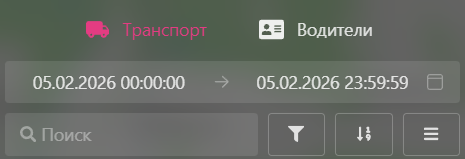 Рейтинг эффективности вождения: Выбор периода, поиск и управление списком
