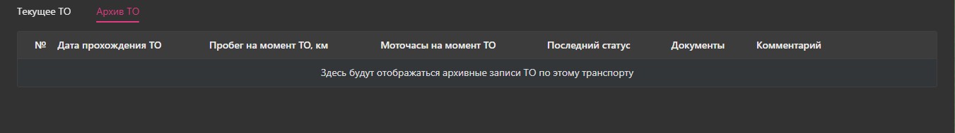 Техобслуживание: Архив и история обслуживания