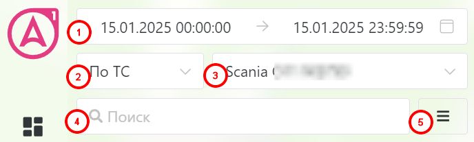 Отчёт по топливным картам: Тип отчета: "По ТС"